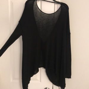 Black open back sweater